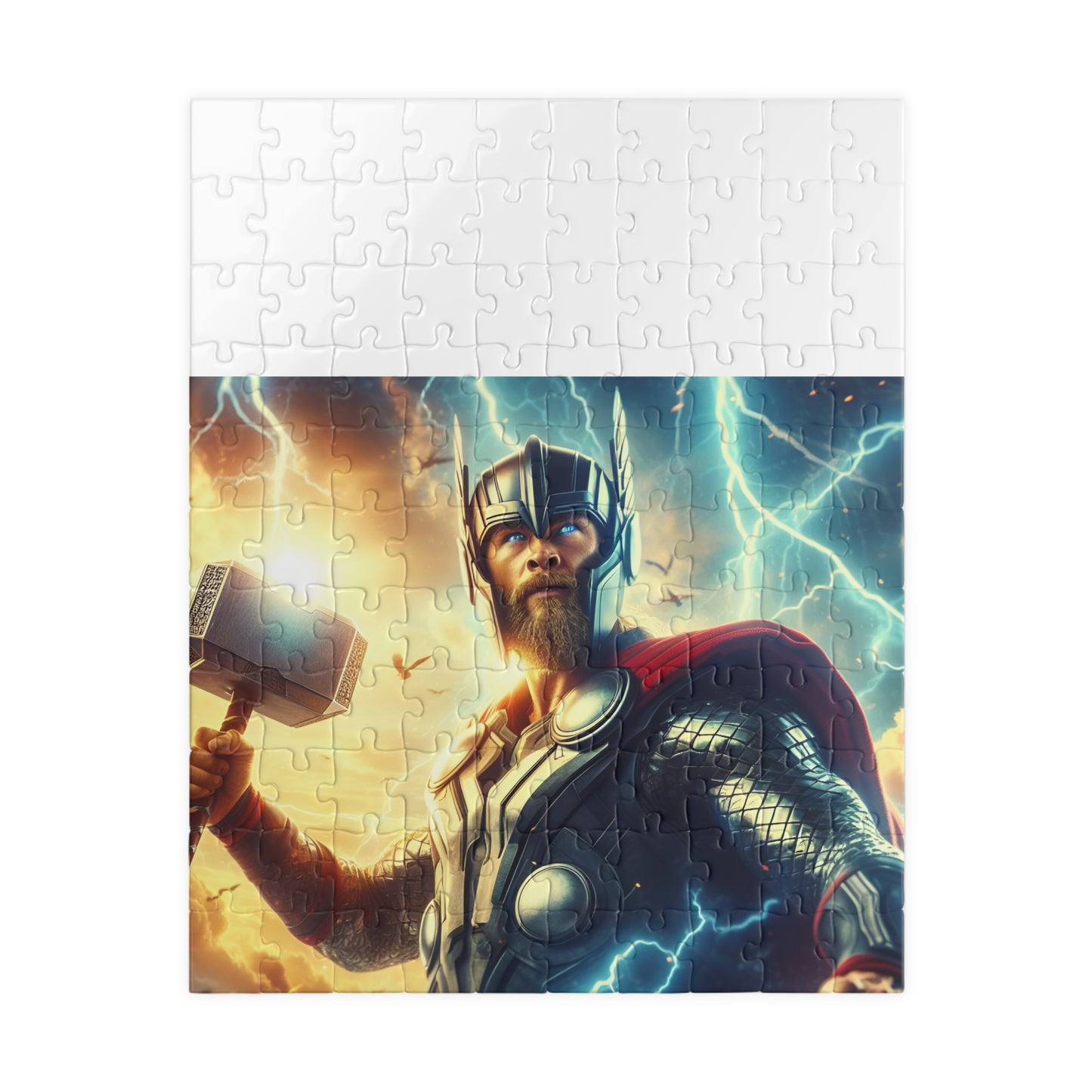 Thor Lightning Art Puzzle — Mythic Superhero Jigsaw (110–1014 pcs)