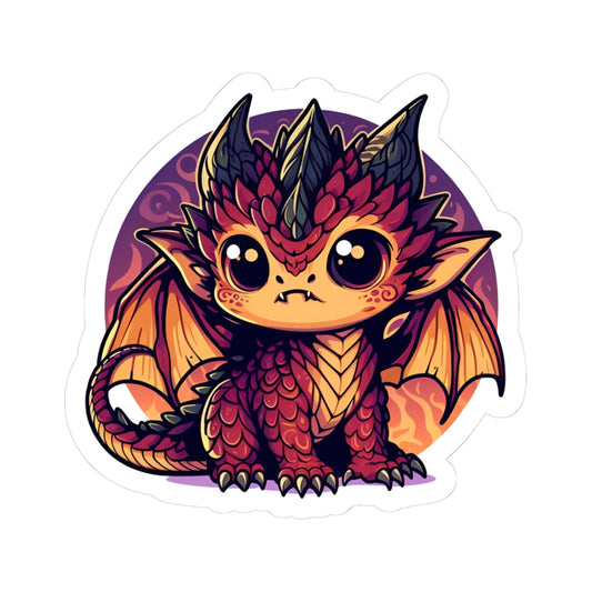 Chibi DRAGON SMAUG Kiss-Cut Stikcers - Fun Fantasy Character Decal