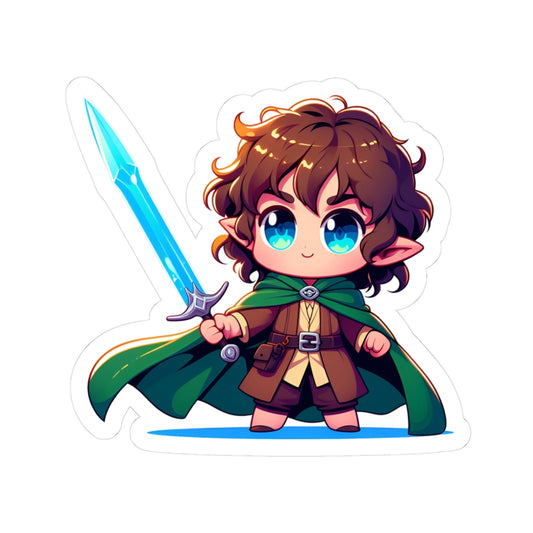 Chibi FRODO Kiss-Cut Stikcers - Fun Fantasy Character Decal
