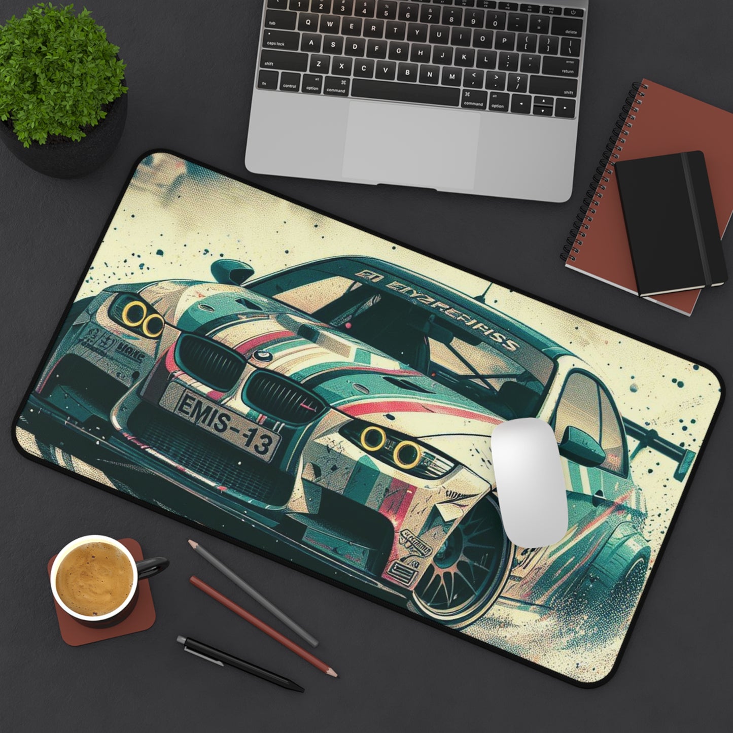 Racing-Inspired Desk Mat - Vibrant Car Print for Enthusiasts