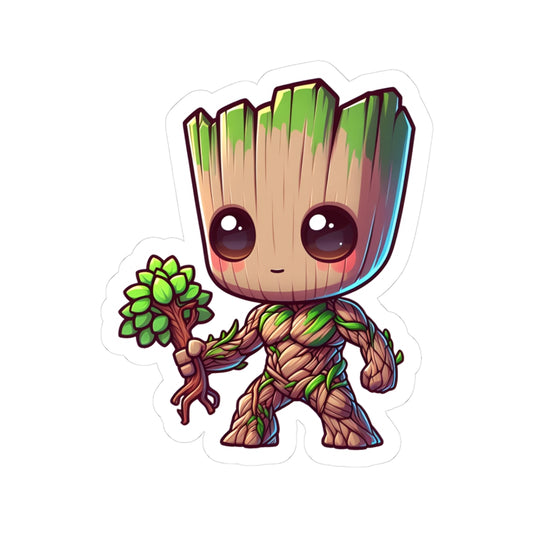 Chibi GROOT Kiss-Cut Stikcers - Fun Fantasy Character Decal