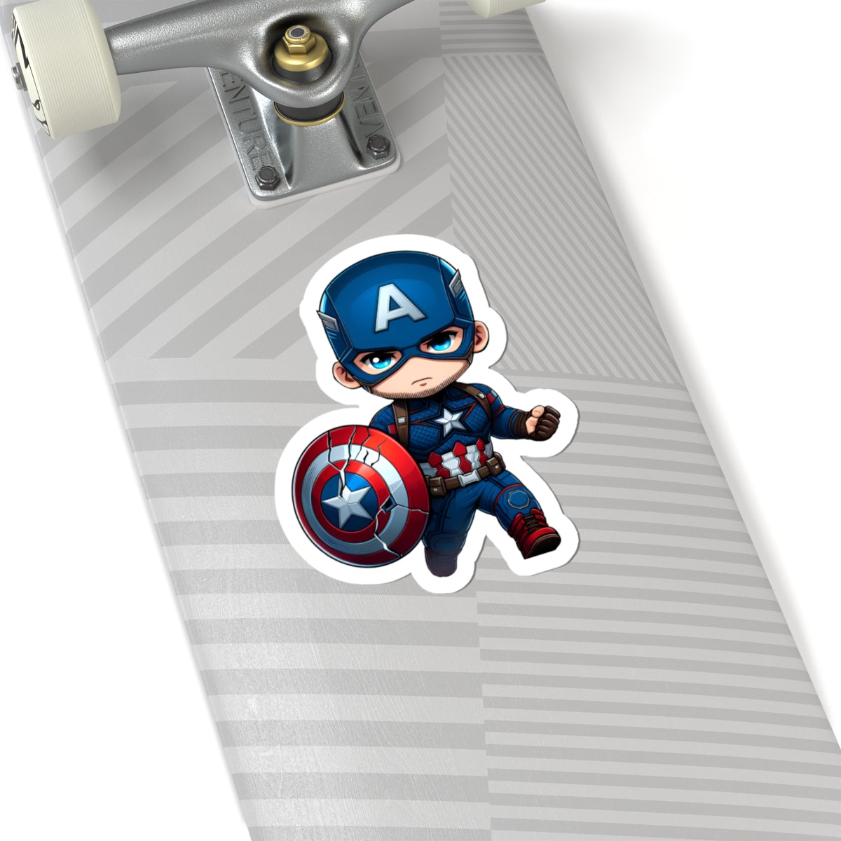 Chibi CAPTAIN AMERICA Kiss-Cut Stikcers - Fun Fantasy Character Decal