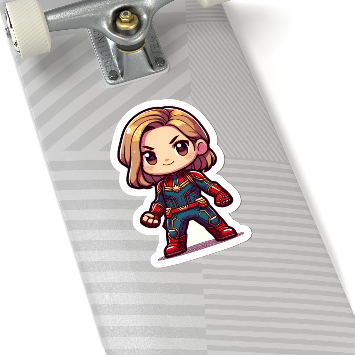Chibi CAPTAIN MARVEL Kiss-Cut Stikcers - Fun Fantasy Character Decal