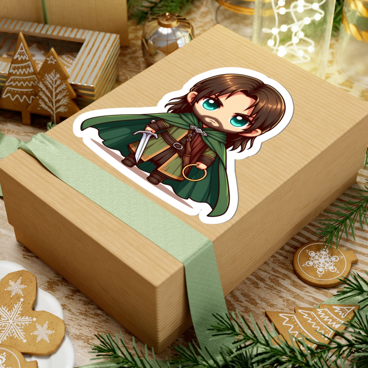 Chibi ARAGON Kiss-Cut Stikcers - Fun Fantasy Character Decal