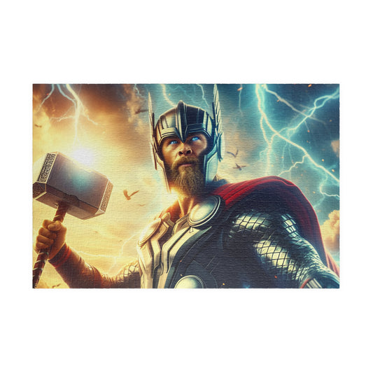 Thor Lightning Art Puzzle — Mythic Superhero Jigsaw (110–1014 pcs)