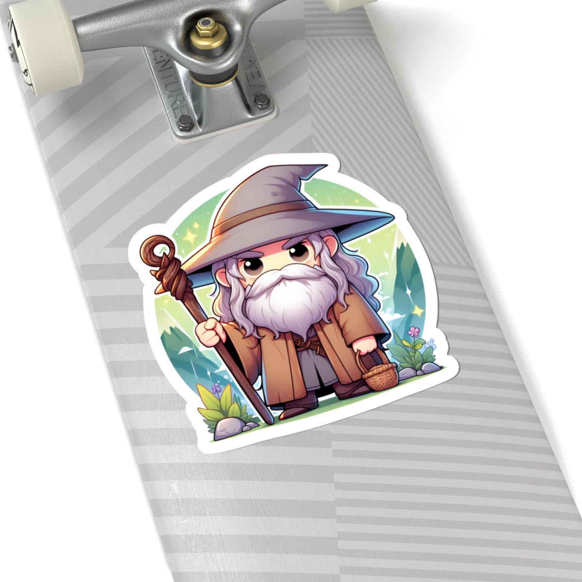Chibi GANDALF Kiss-Cut Stikcers - Fun Fantasy Character Decal