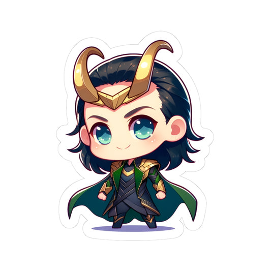 Chibi LOKI Kiss-Cut Stikcers - Fun Fantasy Character Decal