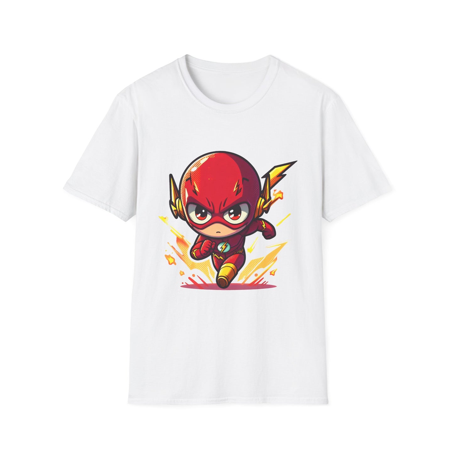 Comic Superhero T-Shirt - Flash Design for Kids and Adults