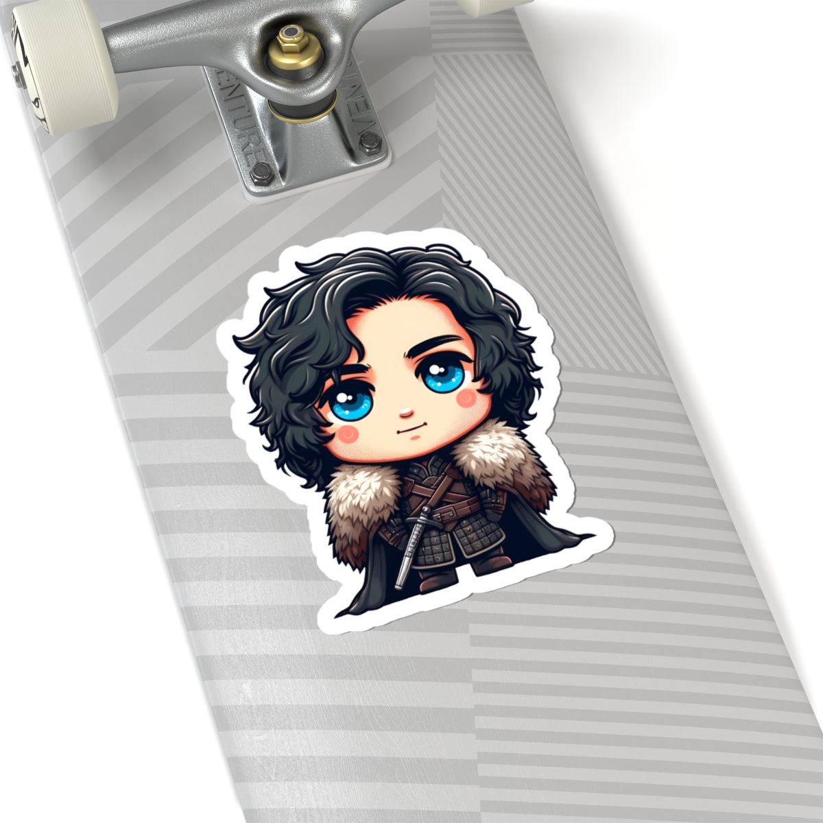 Chibi JON SNOW Kiss-Cut Stikcers - Fun Fantasy Character Decal