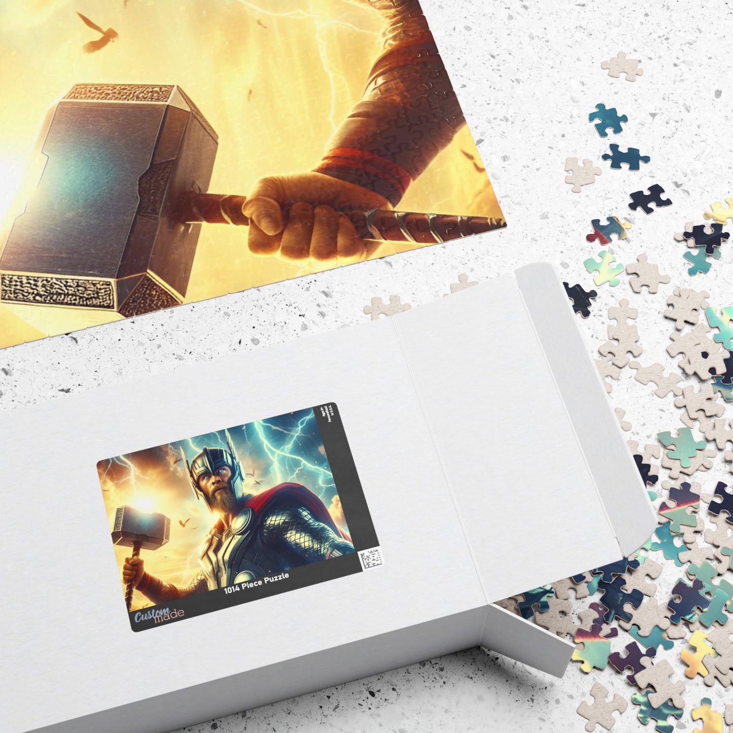 Thor Lightning Art Puzzle — Mythic Superhero Jigsaw (110–1014 pcs)