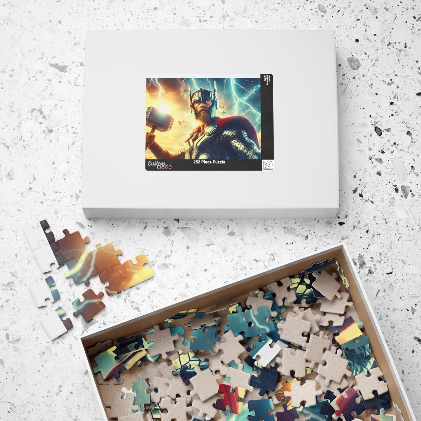 Thor Lightning Art Puzzle — Mythic Superhero Jigsaw (110–1014 pcs)