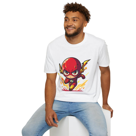 Comic Superhero T-Shirt - Flash Design for Kids and Adults