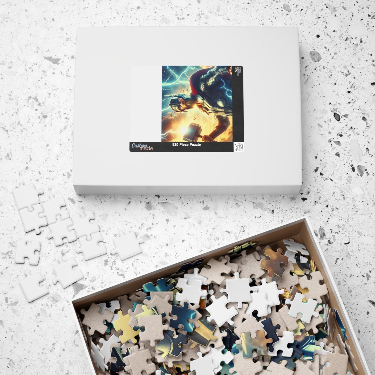 Thor Lightning Art Puzzle — Mythic Superhero Jigsaw (110–1014 pcs)