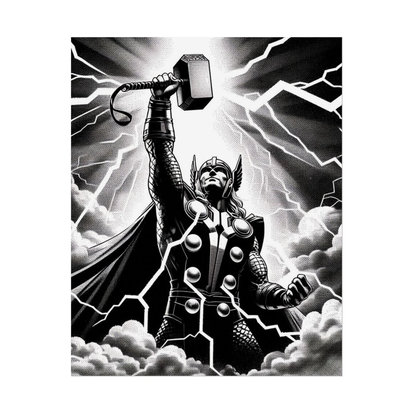 Thor Lightning Poster — Rolled Norse God Wall Art for Fans