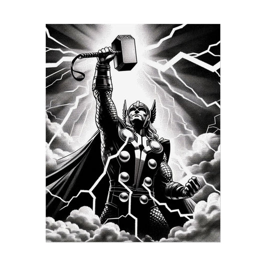 Thor Lightning Poster — Rolled Norse God Wall Art for Fans