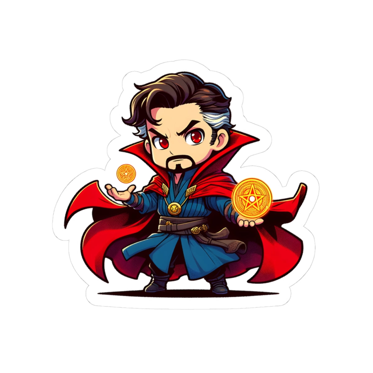 Chibi DOCTOR STRANGE Kiss-Cut Stikcers - Fun Fantasy Character Decal