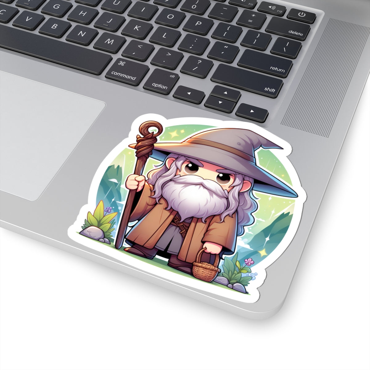 Chibi GANDALF Kiss-Cut Stikcers - Fun Fantasy Character Decal