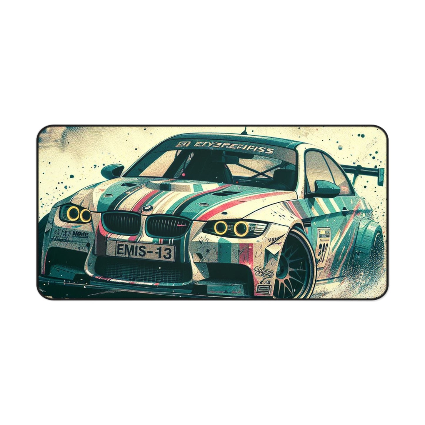 Racing-Inspired Desk Mat - Vibrant Car Print for Enthusiasts