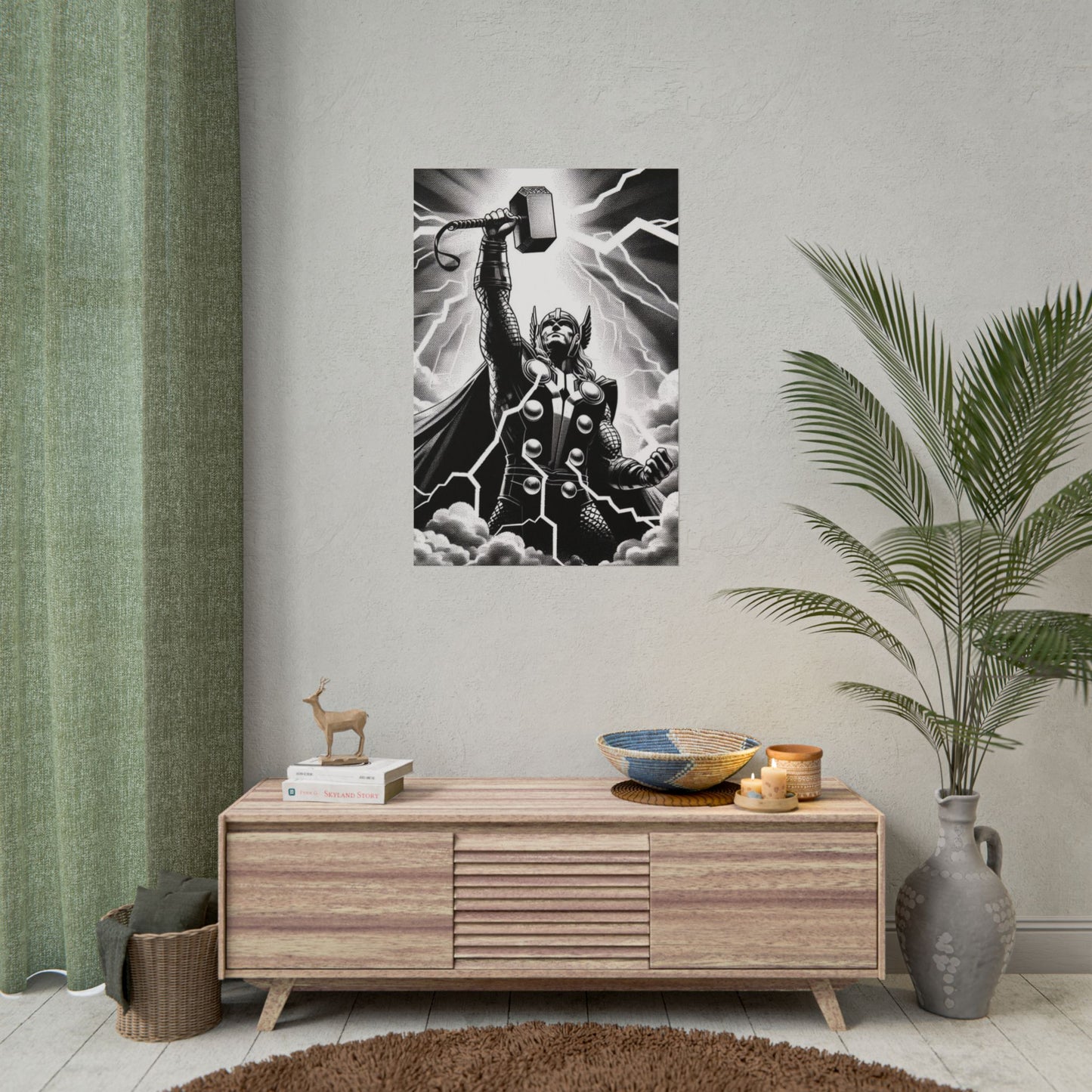 Thor Lightning Poster — Rolled Norse God Wall Art for Fans